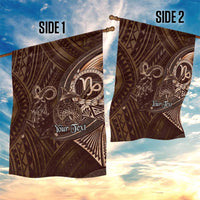 Personalised Polynesia Zodiac Capricorn Garden Flag Galaxy Polynesian Pattern Chest Tattoo Style LT14 - Polynesian Pride