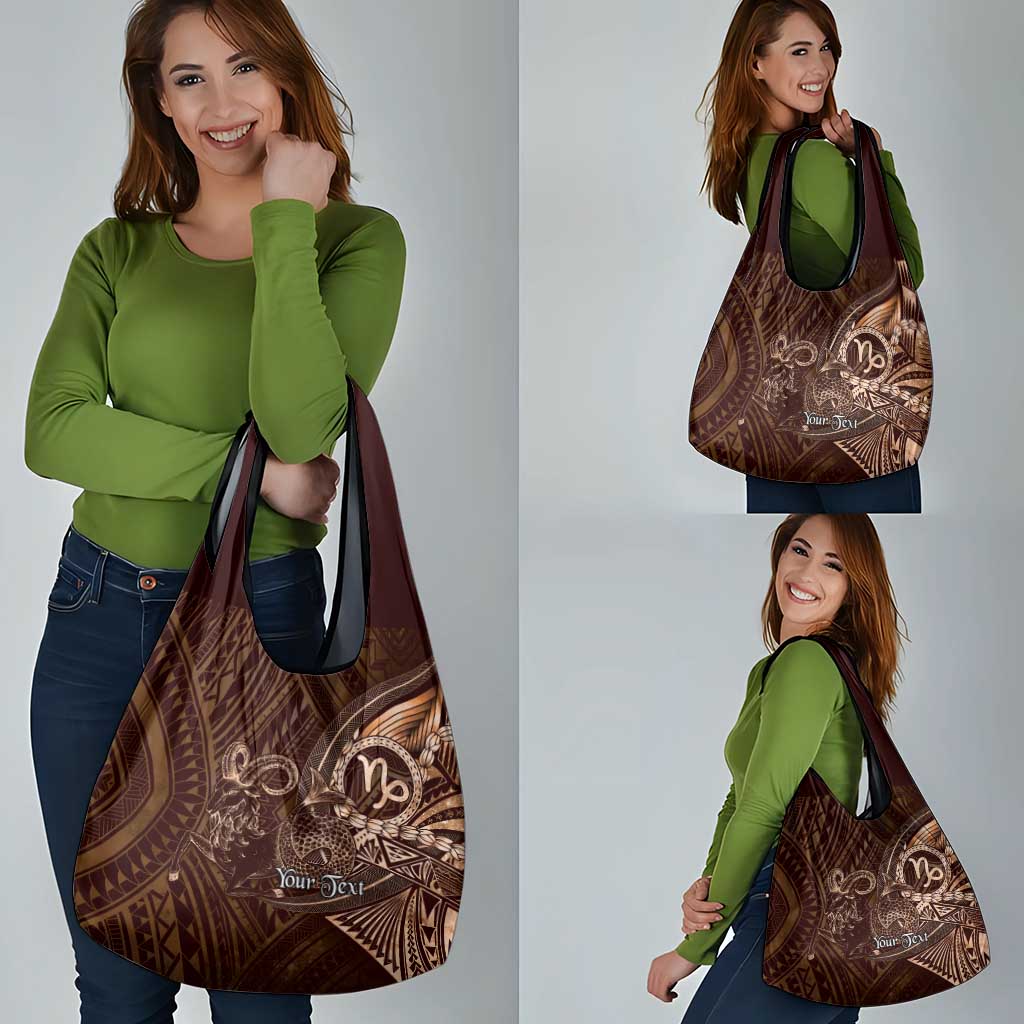 Personalised Polynesia Zodiac Capricorn Grocery Bag Galaxy Polynesian Pattern Chest Tattoo Style LT14 - Polynesian Pride