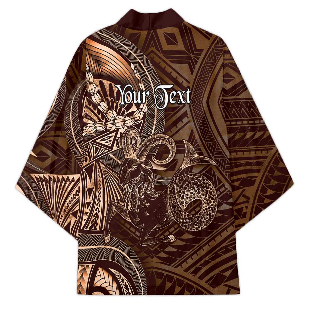 Personalised Polynesia Zodiac Capricorn Kimono Galaxy Polynesian Pattern Chest Tattoo Style