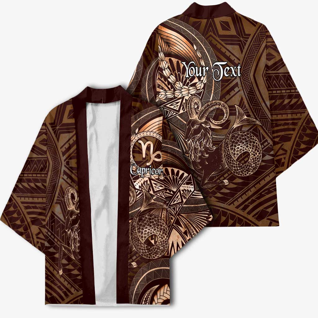 Personalised Polynesia Zodiac Capricorn Kimono Galaxy Polynesian Pattern Chest Tattoo Style