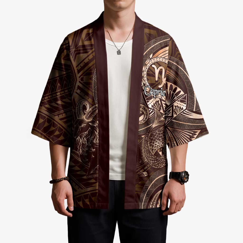 Personalised Polynesia Zodiac Capricorn Kimono Galaxy Polynesian Pattern Chest Tattoo Style