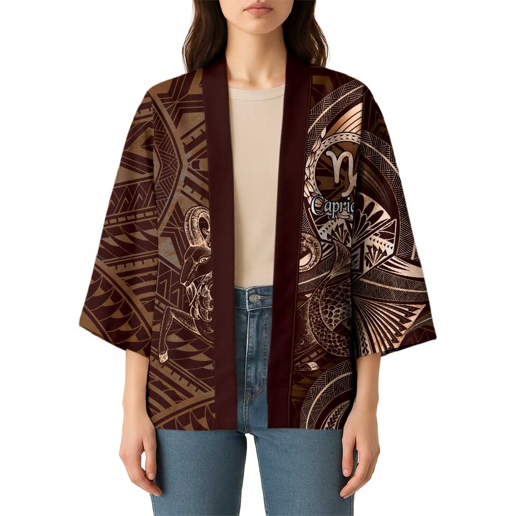 Personalised Polynesia Zodiac Capricorn Kimono Galaxy Polynesian Pattern Chest Tattoo Style