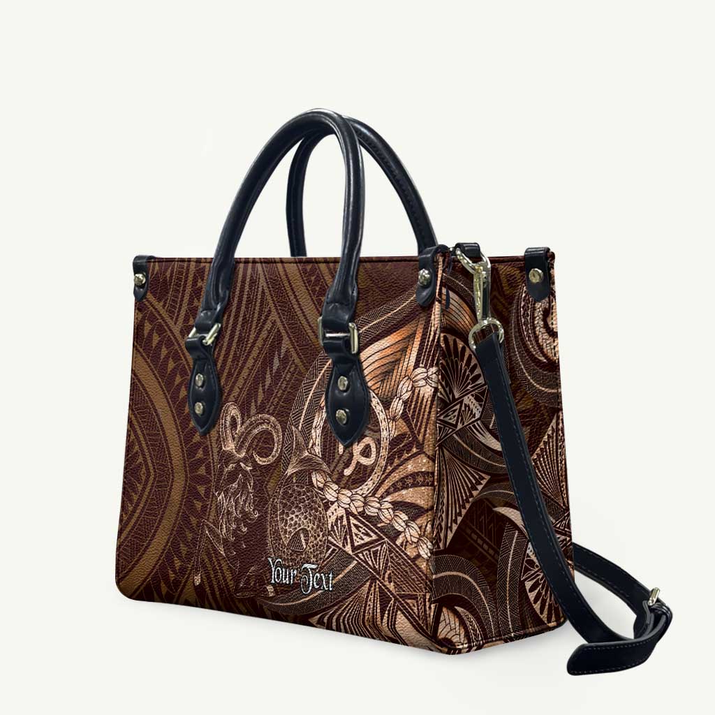 Personalised Polynesia Zodiac Capricorn Leather Bag Galaxy Polynesian Pattern Chest Tattoo Style