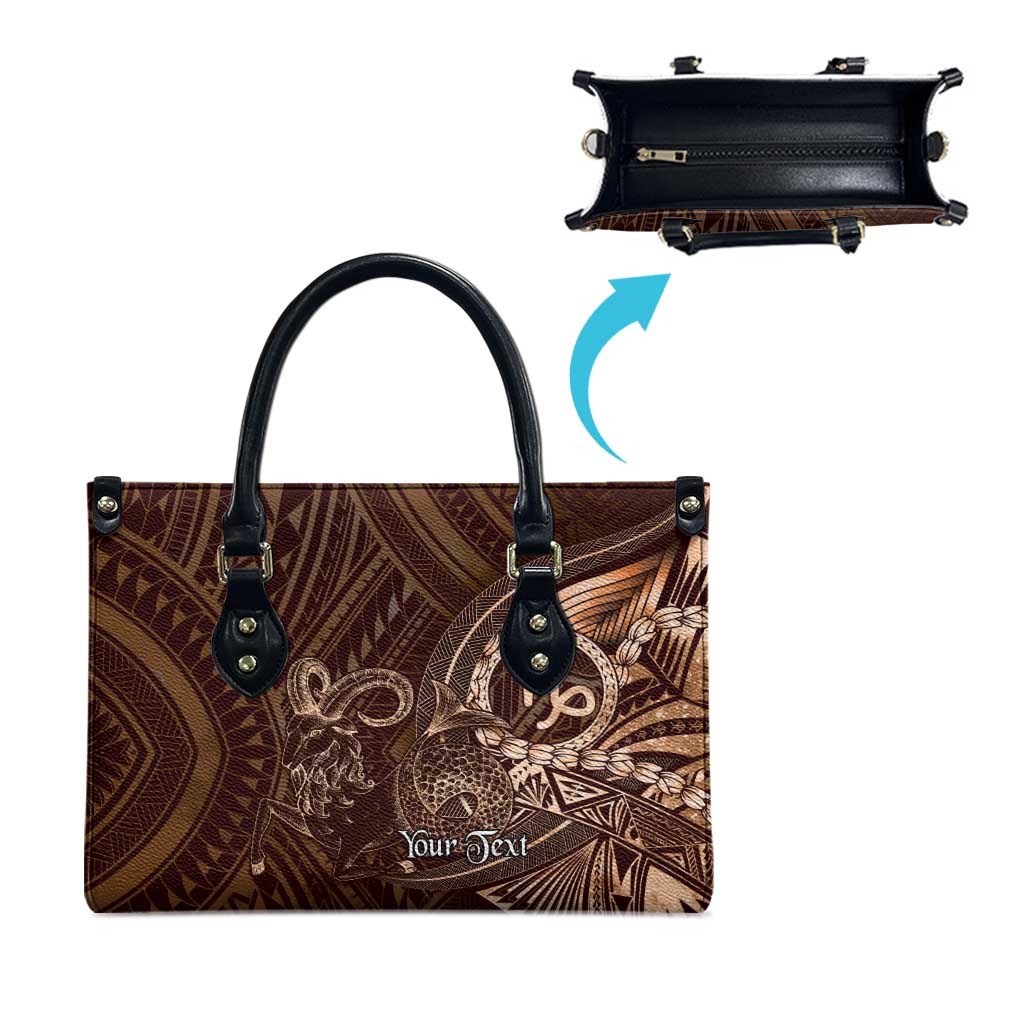 Personalised Polynesia Zodiac Capricorn Leather Bag Galaxy Polynesian Pattern Chest Tattoo Style