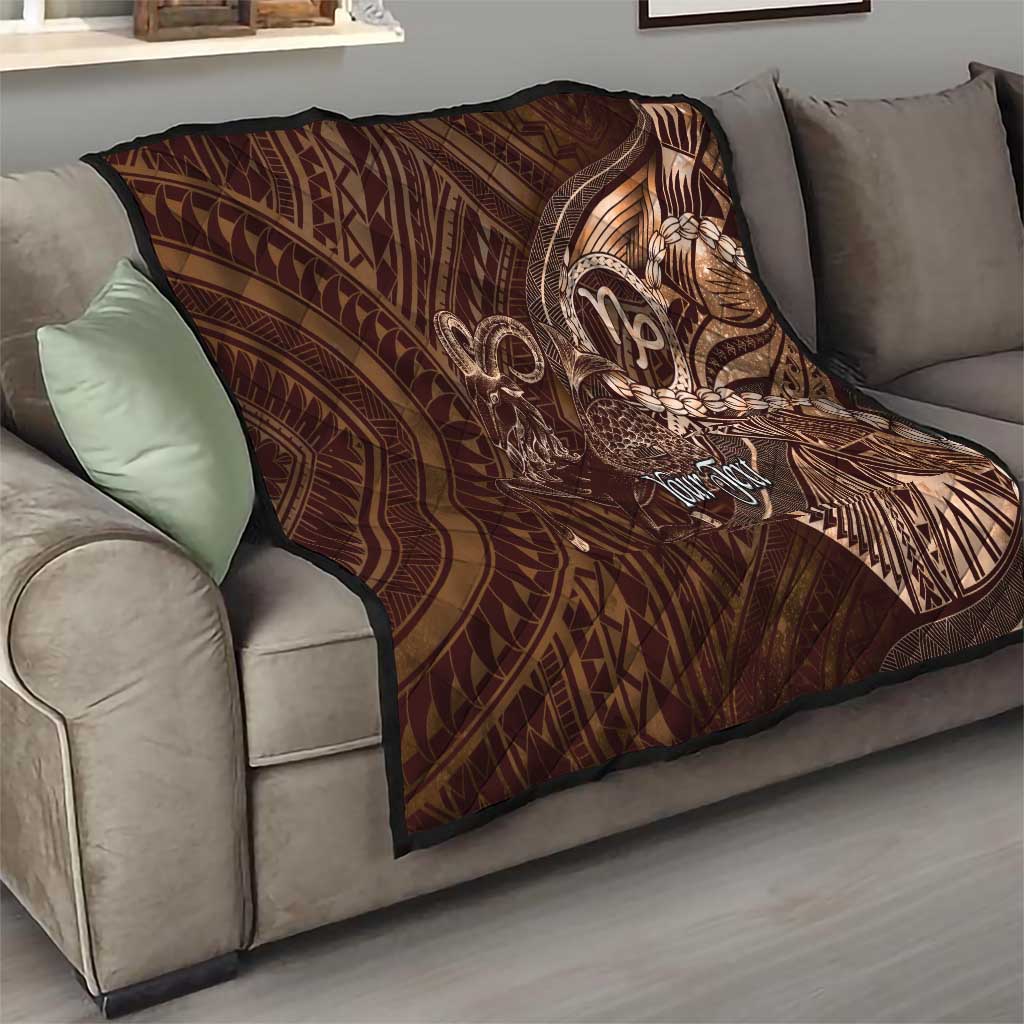 Personalised Polynesia Zodiac Capricorn Quilt Galaxy Polynesian Pattern Chest Tattoo Style