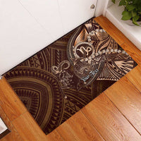 Personalised Polynesia Zodiac Capricorn Rubber Doormat Galaxy Polynesian Pattern Chest Tattoo Style LT14 - Polynesian Pride
