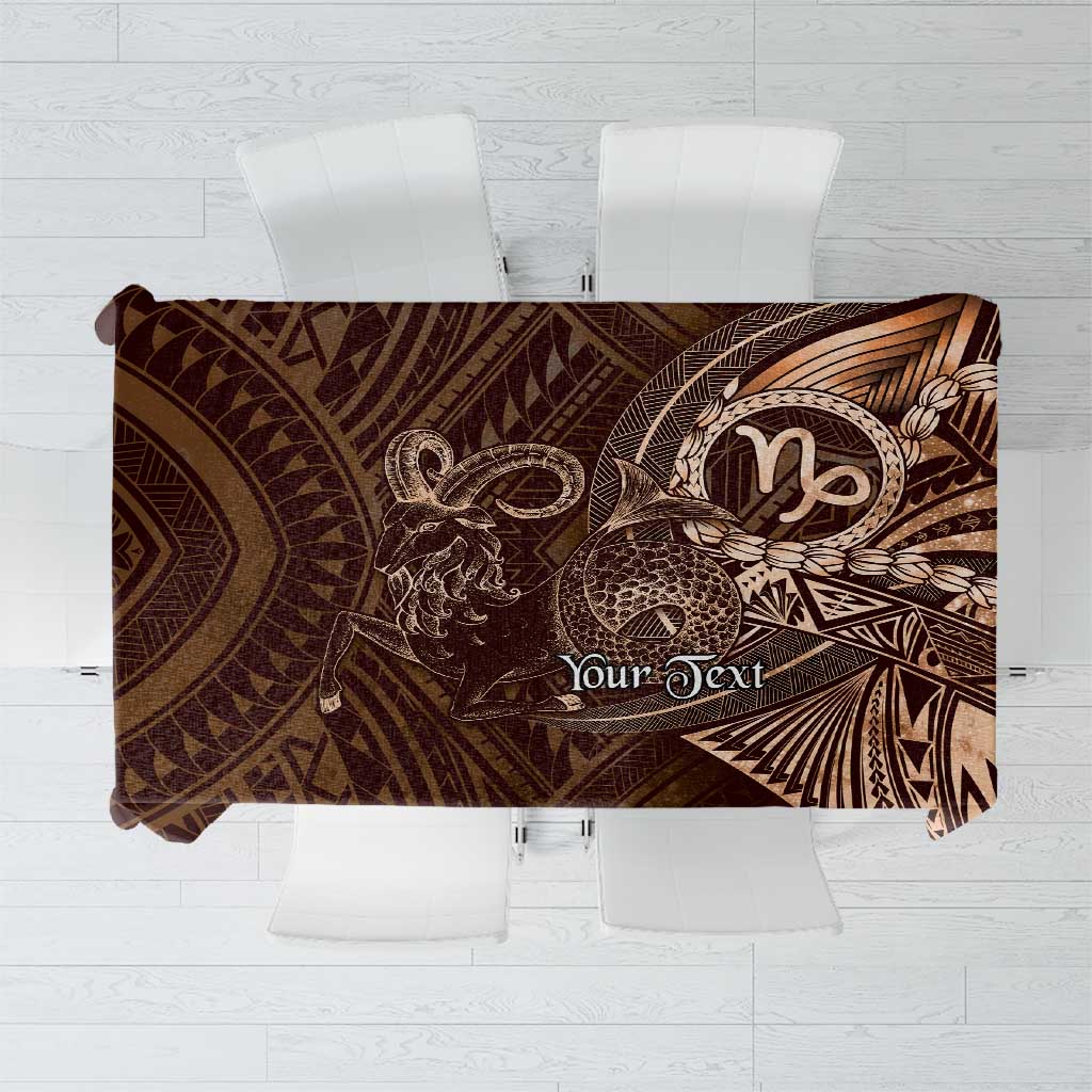 Personalised Polynesia Zodiac Capricorn Tablecloth Galaxy Polynesian Pattern Chest Tattoo Style