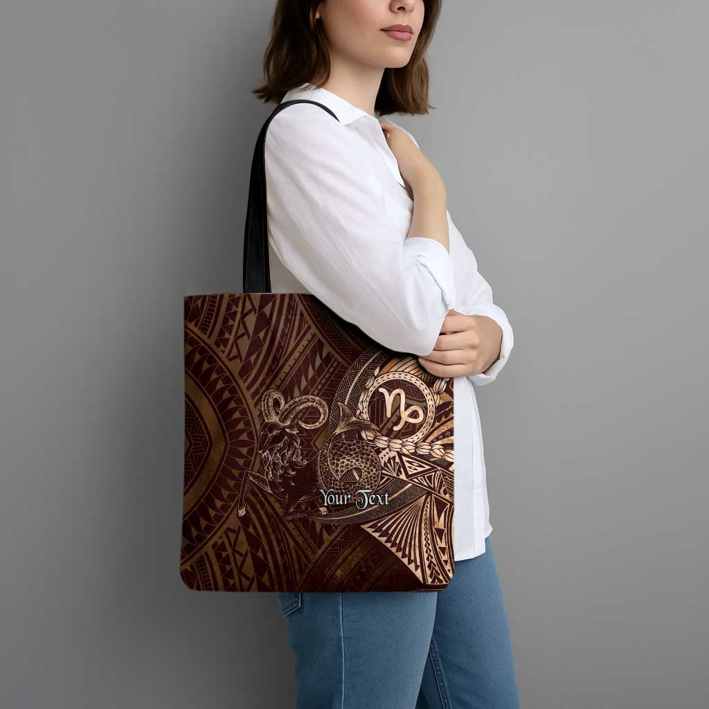 Personalised Polynesia Zodiac Capricorn Tote Bag Galaxy Polynesian Pattern Chest Tattoo Style