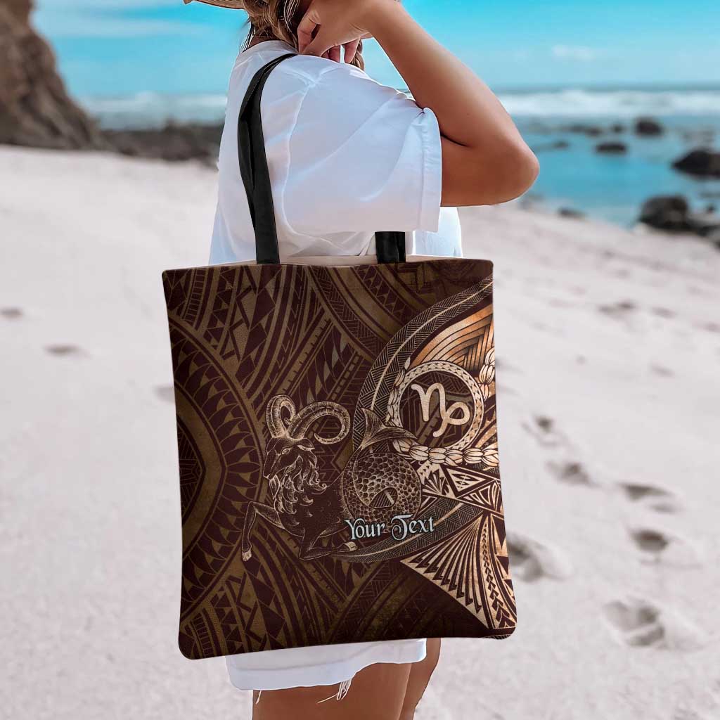 Personalised Polynesia Zodiac Capricorn Tote Bag Galaxy Polynesian Pattern Chest Tattoo Style