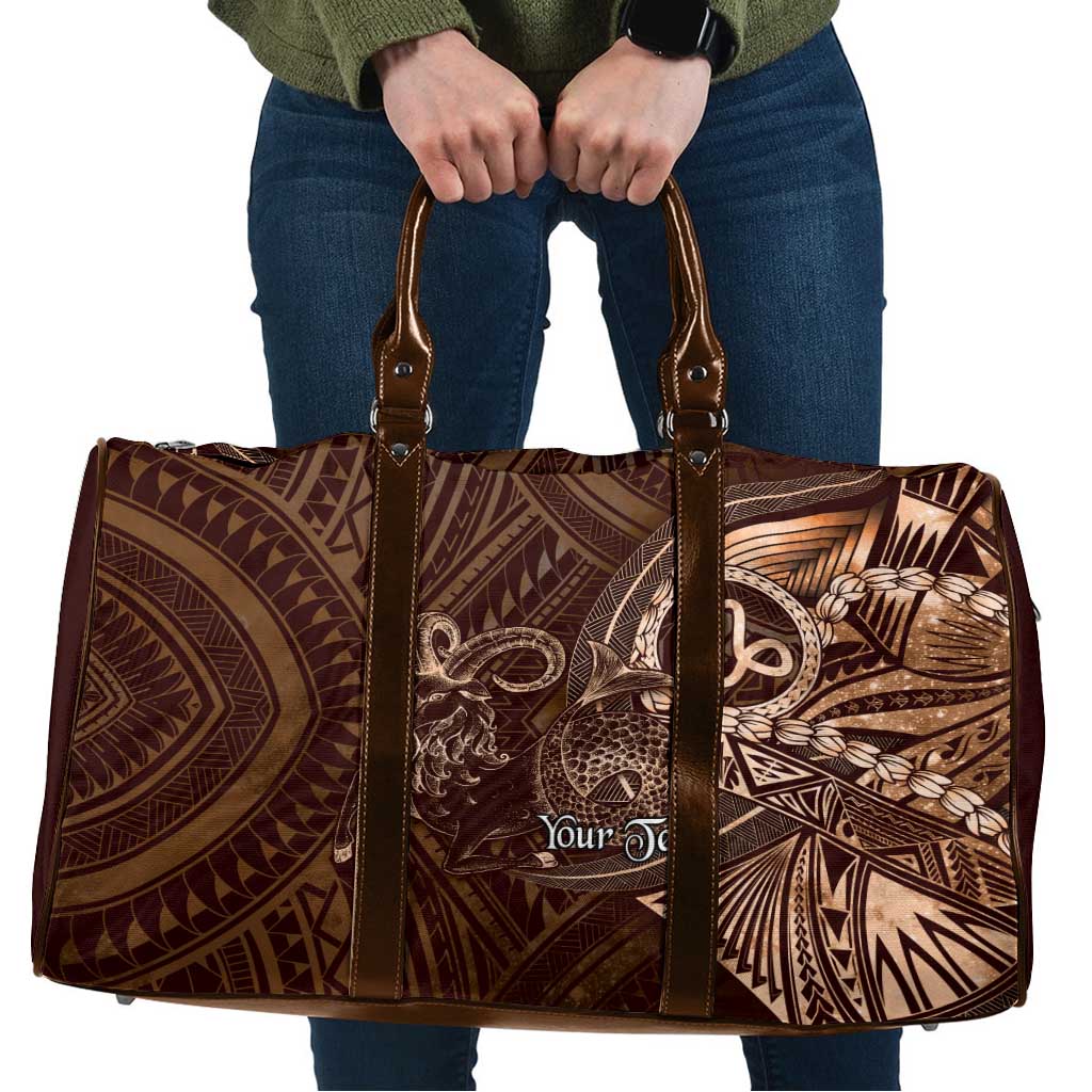 Personalised Polynesia Zodiac Capricorn Travel Bag Galaxy Polynesian Pattern Chest Tattoo Style