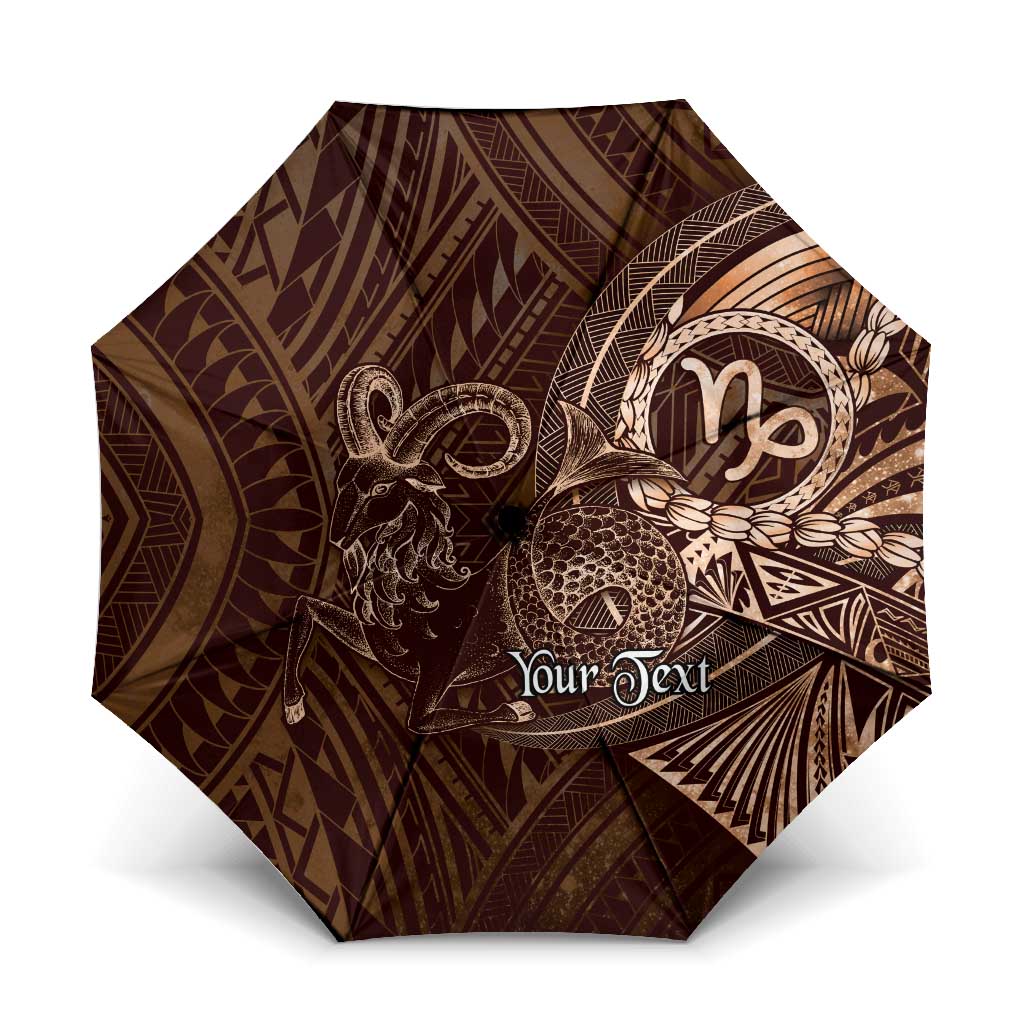 Personalised Polynesia Zodiac Capricorn Umbrella Galaxy Polynesian Pattern Chest Tattoo Style