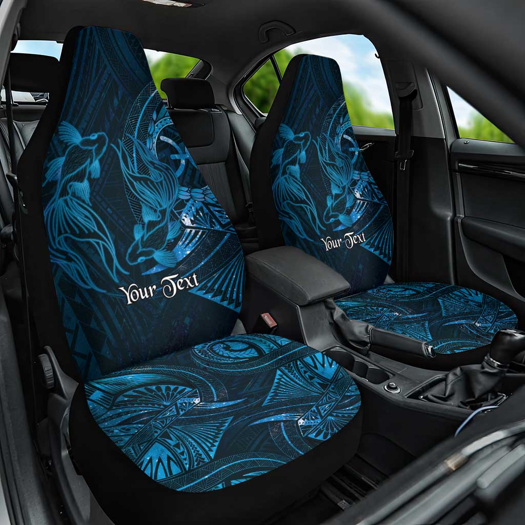 Personalised Polynesia Zodiac Pisces Car Seat Cover Galaxy Polynesian Pattern Chest Tattoo Style