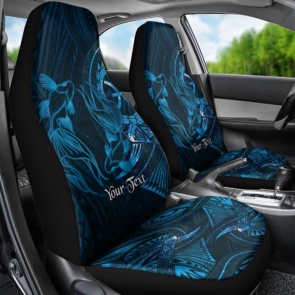 Personalised Polynesia Zodiac Pisces Car Seat Cover Galaxy Polynesian Pattern Chest Tattoo Style