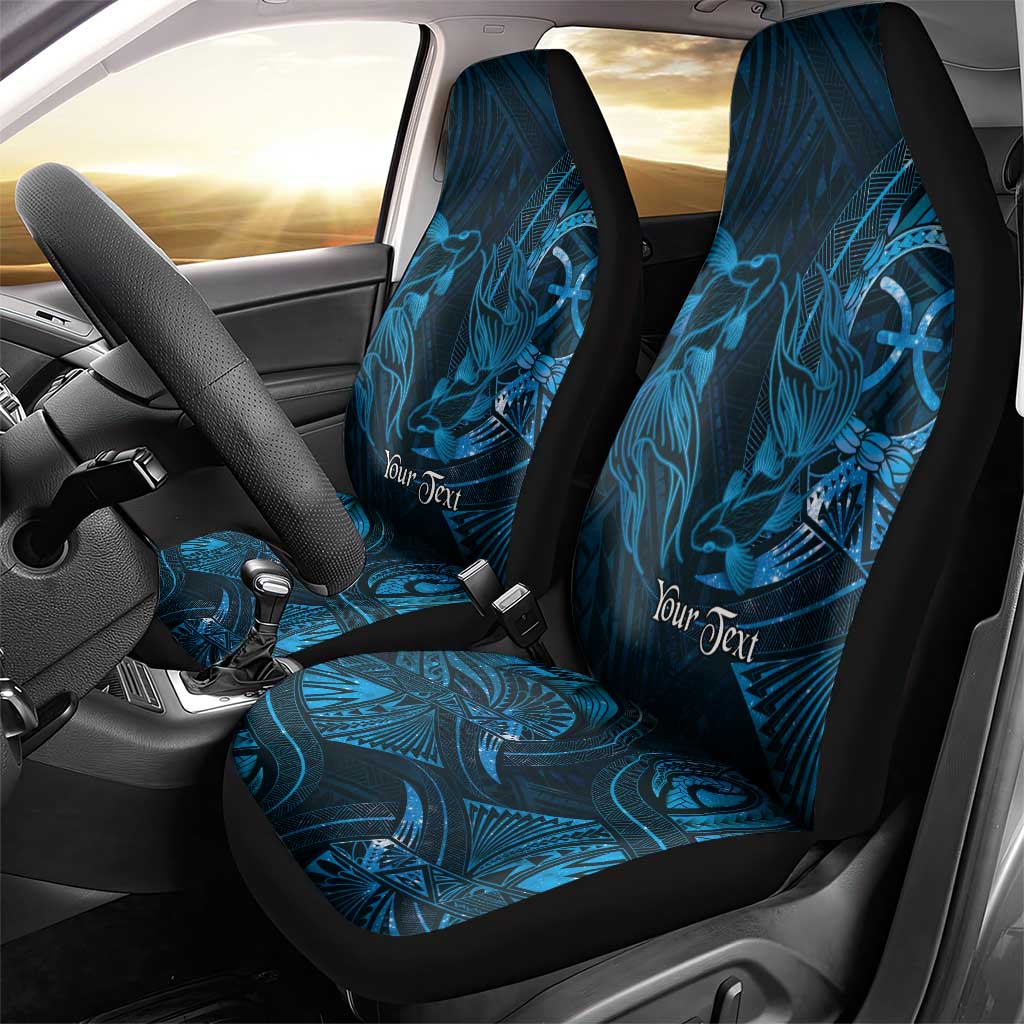 Personalised Polynesia Zodiac Pisces Car Seat Cover Galaxy Polynesian Pattern Chest Tattoo Style