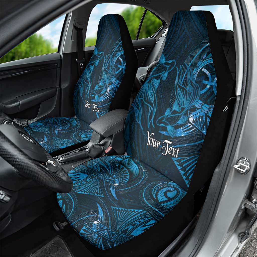 Personalised Polynesia Zodiac Pisces Car Seat Cover Galaxy Polynesian Pattern Chest Tattoo Style