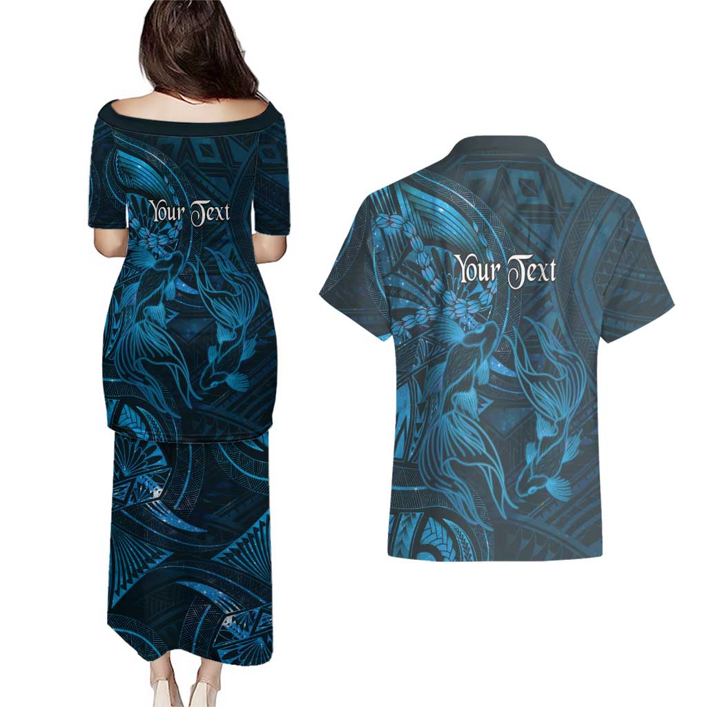 Personalised Polynesia Zodiac Pisces Couples Matching Puletasi and Hawaiian Shirt Galaxy Polynesian Pattern Chest Tattoo Style LT14 - Polynesian Pride