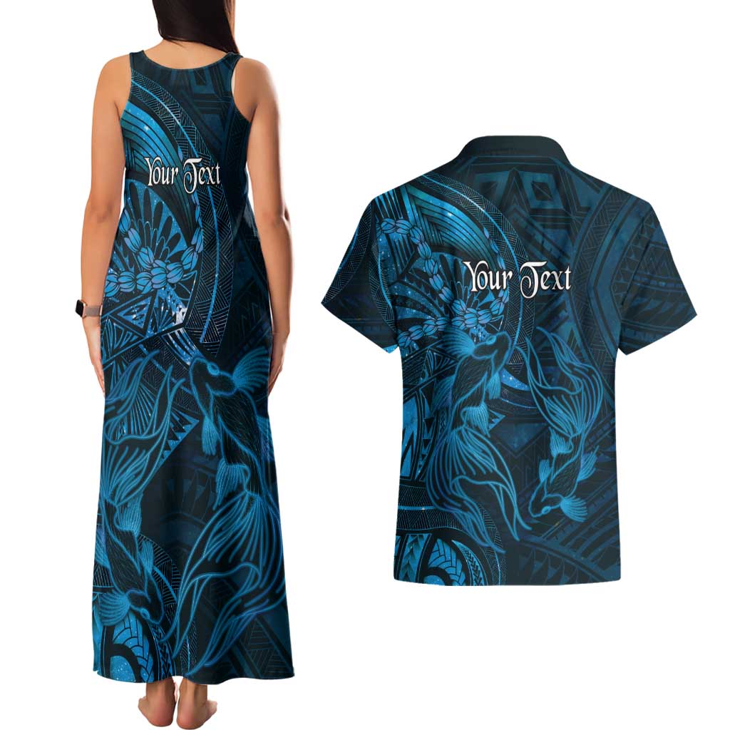 Personalised Polynesia Zodiac Pisces Couples Matching Tank Maxi Dress and Hawaiian Shirt Galaxy Polynesian Pattern Chest Tattoo Style LT14 - Polynesian Pride