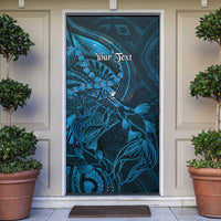 Personalised Polynesia Zodiac Pisces Door Cover Galaxy Polynesian Pattern Chest Tattoo Style LT14 Blue - Polynesian Pride