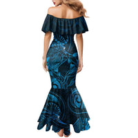 Personalised Polynesia Zodiac Pisces Family Matching Mermaid Dress and Hawaiian Shirt Galaxy Polynesian Pattern Chest Tattoo Style LT14 - Polynesian Pride