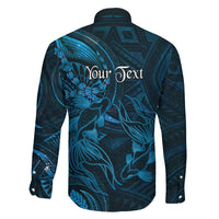 Personalised Polynesia Zodiac Pisces Family Matching Off The Shoulder Long Sleeve Dress and Hawaiian Shirt Galaxy Polynesian Pattern Chest Tattoo Style LT14 - Polynesian Pride