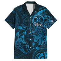 Personalised Polynesia Zodiac Pisces Hawaiian Shirt Galaxy Polynesian Pattern Chest Tattoo Style LT14 Blue - Polynesian Pride