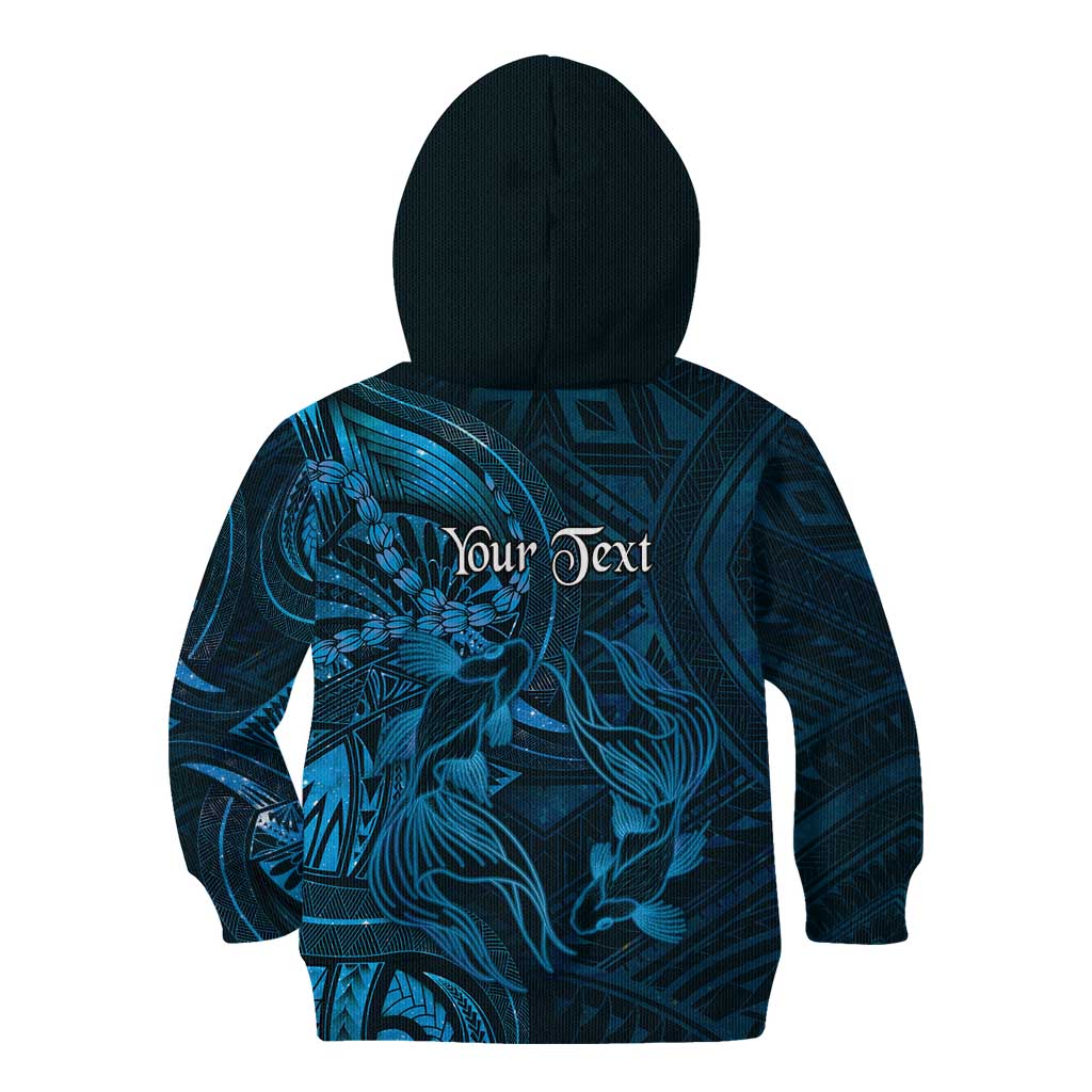Personalised Polynesia Zodiac Pisces Kid Hoodie Galaxy Polynesian Pattern Chest Tattoo Style
