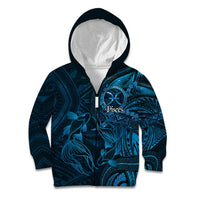 Personalised Polynesia Zodiac Pisces Kid Hoodie Galaxy Polynesian Pattern Chest Tattoo Style