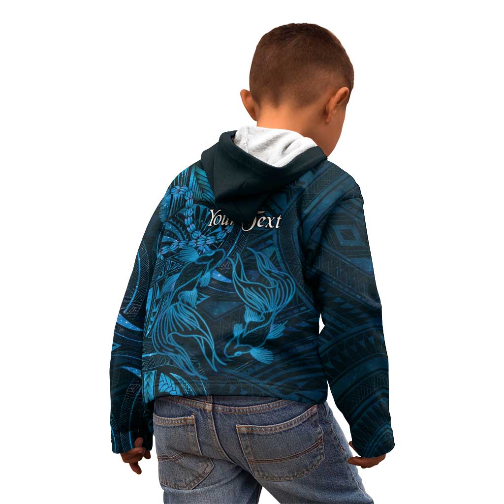 Personalised Polynesia Zodiac Pisces Kid Hoodie Galaxy Polynesian Pattern Chest Tattoo Style