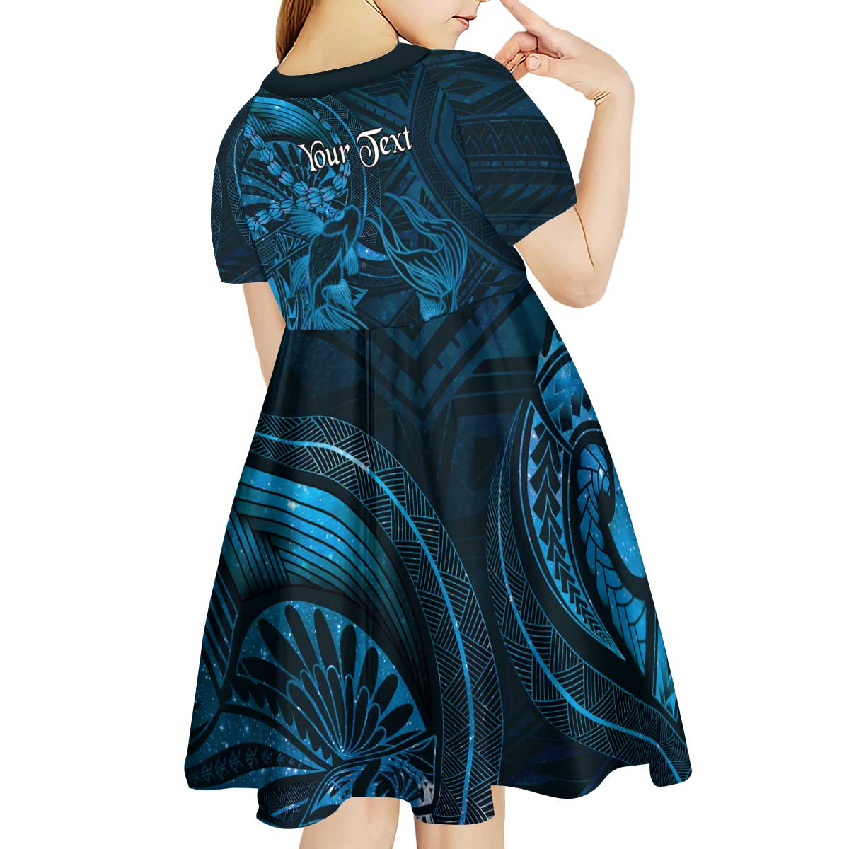 Personalised Polynesia Zodiac Pisces Kid Short Sleeve Dress Galaxy Polynesian Pattern Chest Tattoo Style LT14 - Polynesian Pride