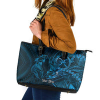 Personalised Polynesia Zodiac Pisces Leather Tote Bag Galaxy Polynesian Pattern Chest Tattoo Style