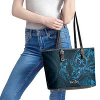 Personalised Polynesia Zodiac Pisces Leather Tote Bag Galaxy Polynesian Pattern Chest Tattoo Style