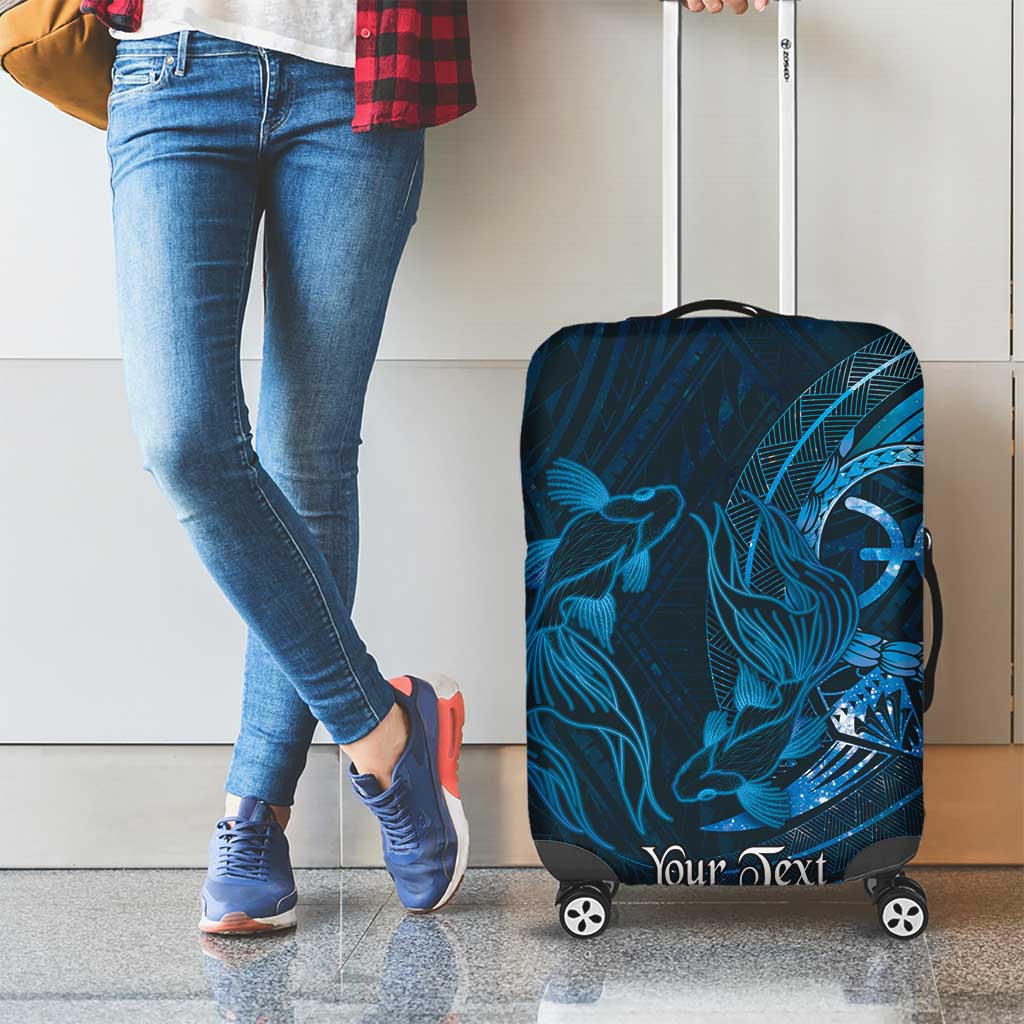 Personalised Polynesia Zodiac Pisces Luggage Cover Galaxy Polynesian Pattern Chest Tattoo Style