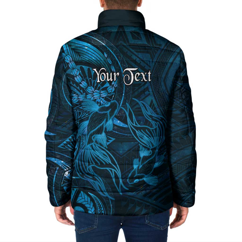 Personalised Polynesia Zodiac Pisces Padded Jacket Galaxy Polynesian Pattern Chest Tattoo Style LT14 - Polynesian Pride