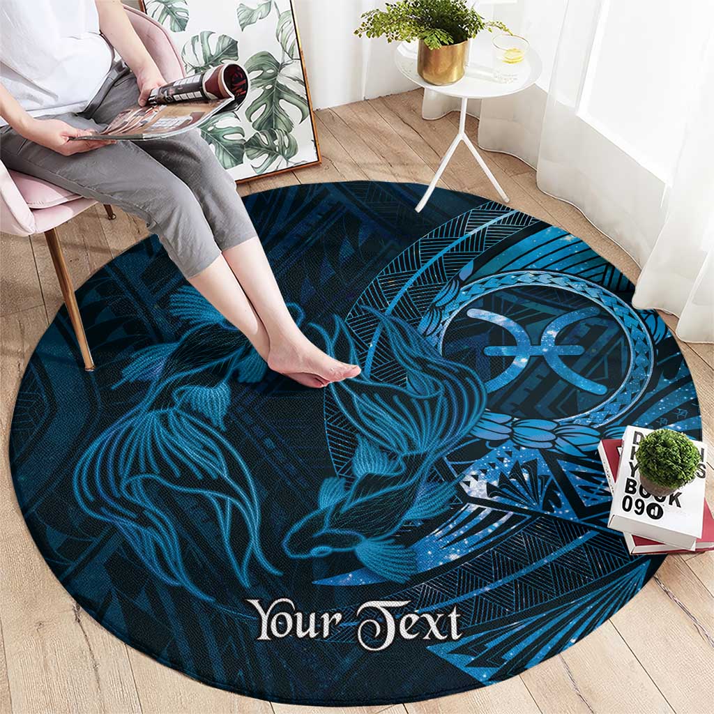 Personalised Polynesia Zodiac Pisces Round Carpet Galaxy Polynesian Pattern Chest Tattoo Style LT14 - Polynesian Pride
