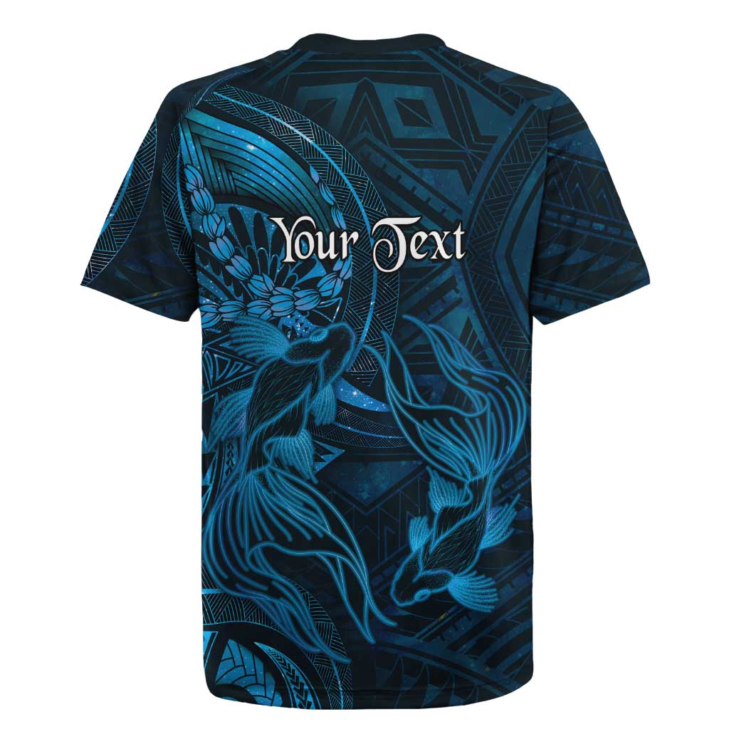 Personalised Polynesia Zodiac Pisces Rugby Jersey Galaxy Polynesian Pattern Chest Tattoo Style