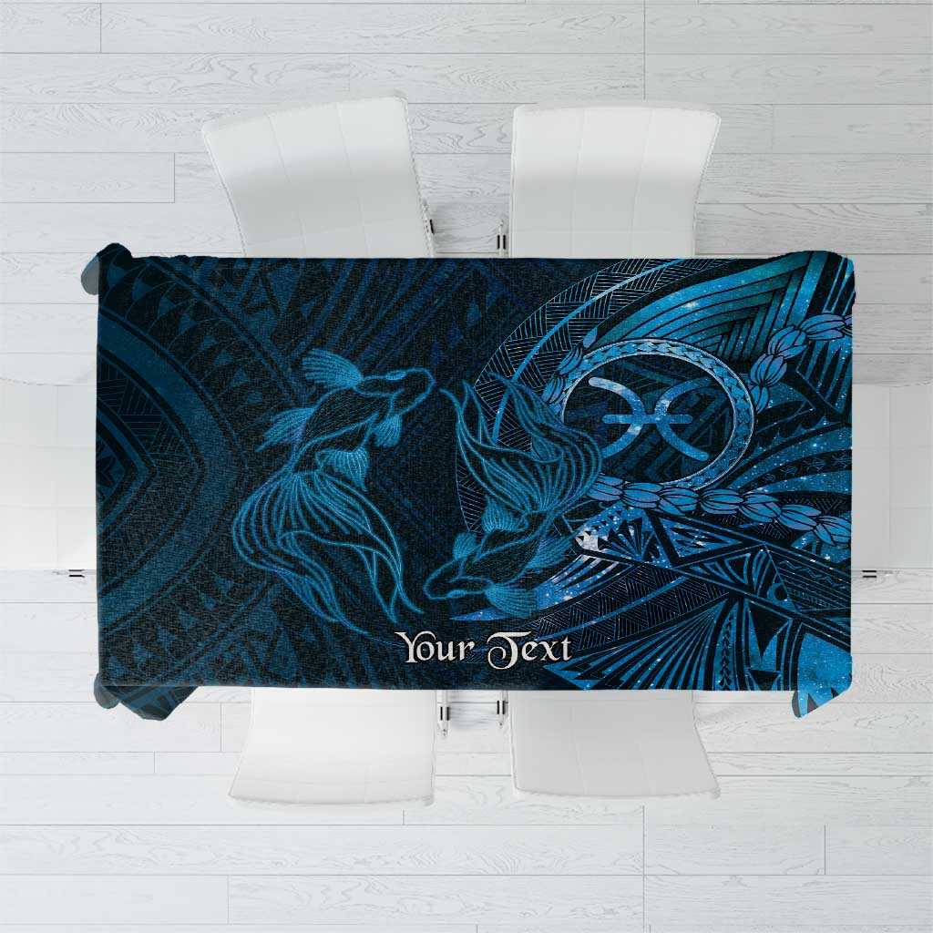 Personalised Polynesia Zodiac Pisces Tablecloth Galaxy Polynesian Pattern Chest Tattoo Style