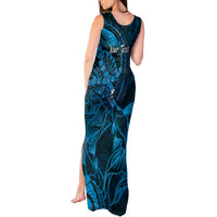 Personalised Polynesia Zodiac Pisces Tank Maxi Dress Galaxy Polynesian Pattern Chest Tattoo Style