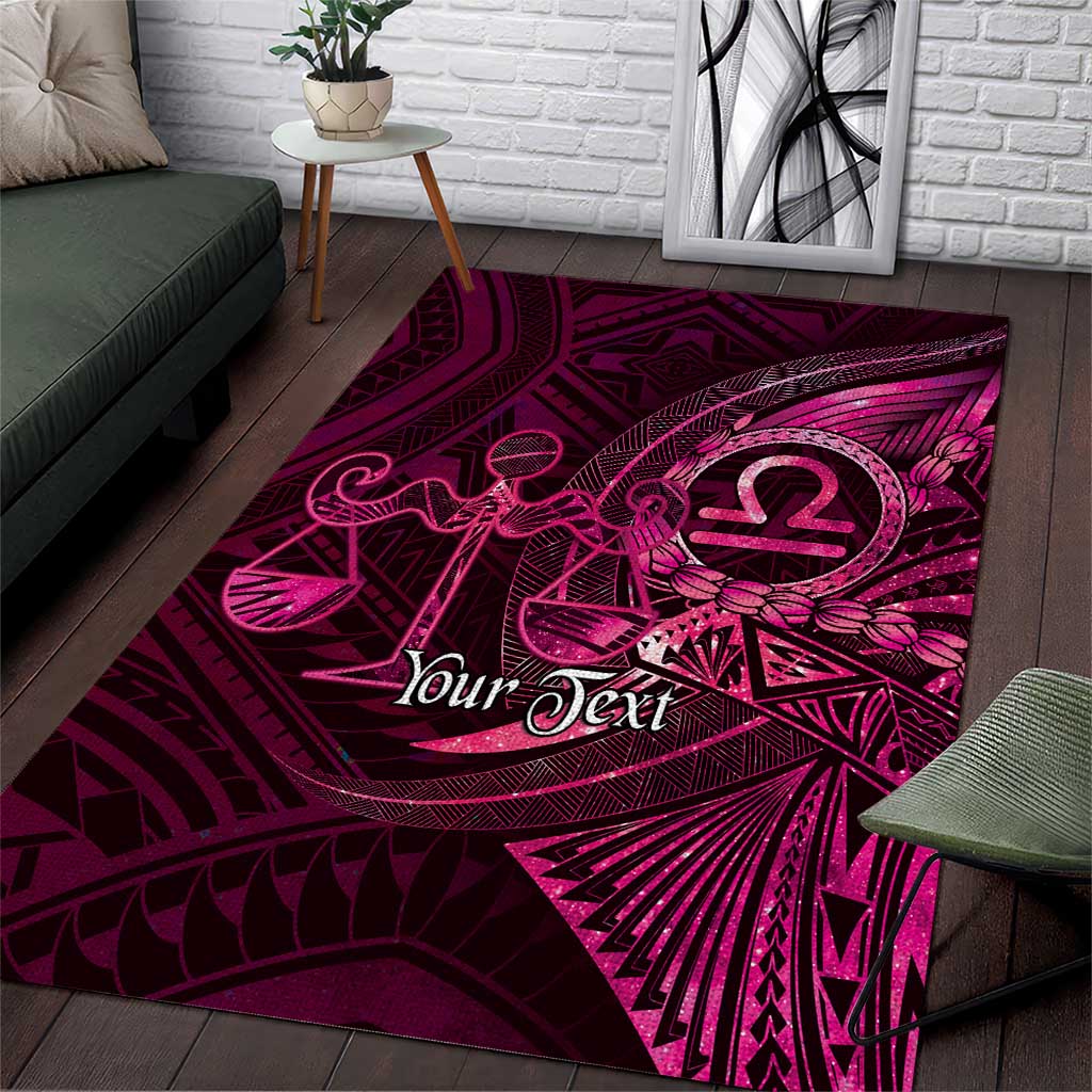 Personalised Polynesia Zodiac Libra Area Rug Galaxy Polynesian Pattern Chest Tattoo Style