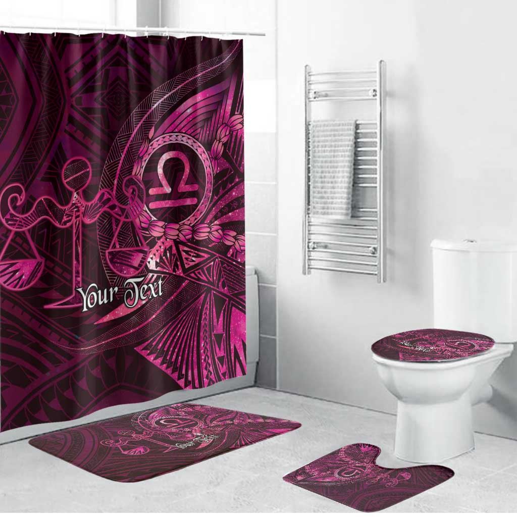 Personalised Polynesia Zodiac Libra Bathroom Set Galaxy Polynesian Pattern Chest Tattoo Style