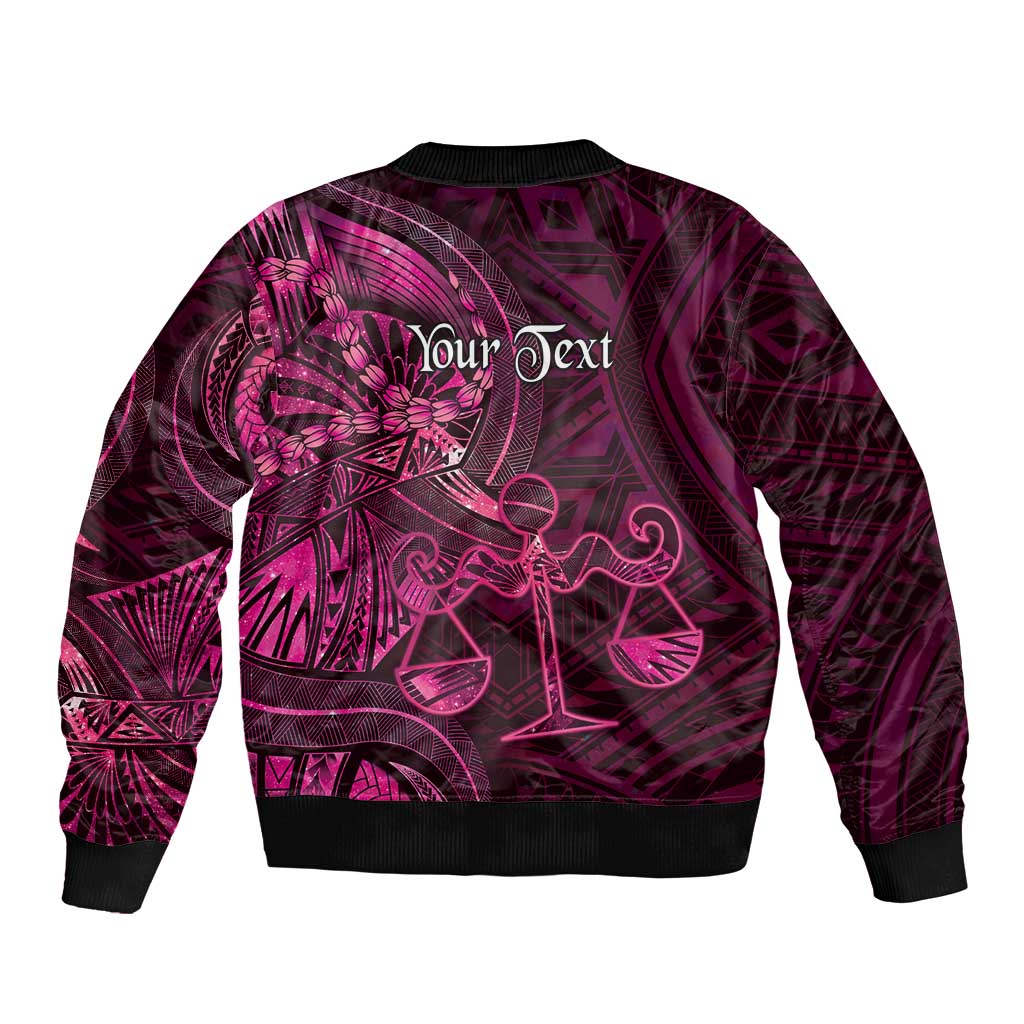 Personalised Polynesia Zodiac Libra Bomber Jacket Galaxy Polynesian Pattern Chest Tattoo Style LT14 - Polynesian Pride