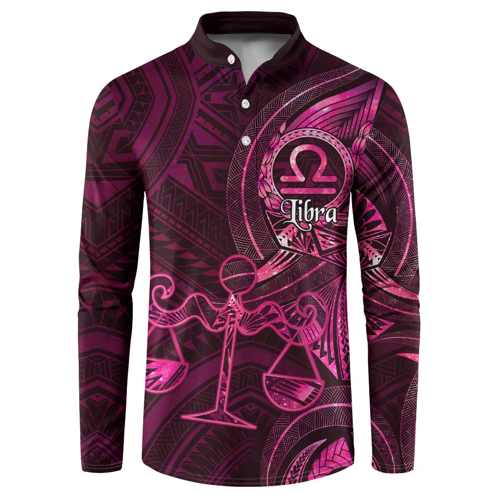 Personalised Polynesia Zodiac Libra Button Sweatshirt Galaxy Polynesian Pattern Chest Tattoo Style