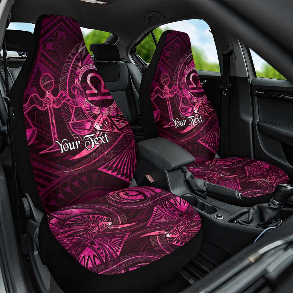Personalised Polynesia Zodiac Libra Car Seat Cover Galaxy Polynesian Pattern Chest Tattoo Style