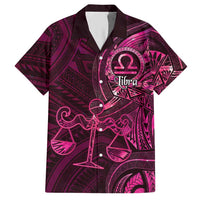 Personalised Polynesia Zodiac Libra Hawaiian Shirt Galaxy Polynesian Pattern Chest Tattoo Style LT14 Pink - Polynesian Pride