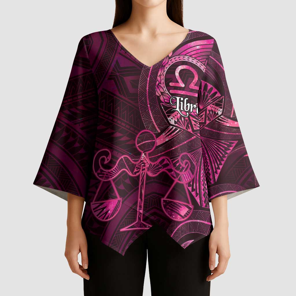 Personalised Polynesia Zodiac Libra Kimono Sleeve Blouse Galaxy Polynesian Pattern Chest Tattoo Style LT14 - Polynesian Pride