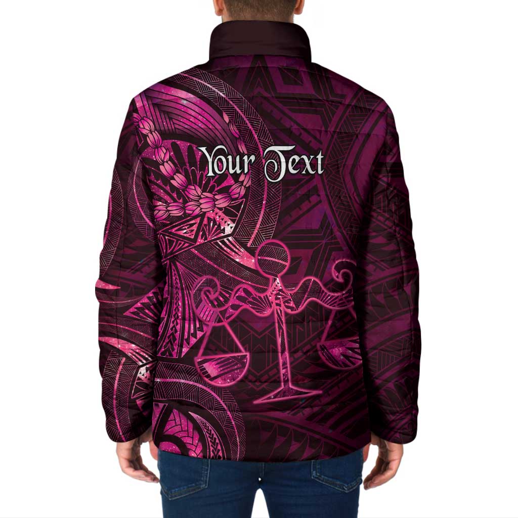 Personalised Polynesia Zodiac Libra Padded Jacket Galaxy Polynesian Pattern Chest Tattoo Style LT14 - Polynesian Pride