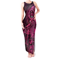 Personalised Polynesia Zodiac Libra Tank Maxi Dress Galaxy Polynesian Pattern Chest Tattoo Style