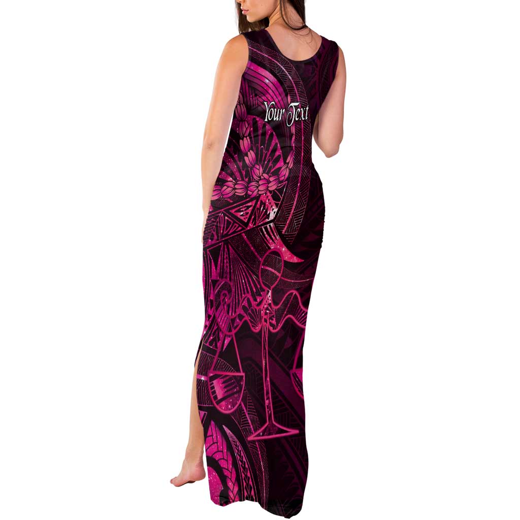 Personalised Polynesia Zodiac Libra Tank Maxi Dress Galaxy Polynesian Pattern Chest Tattoo Style