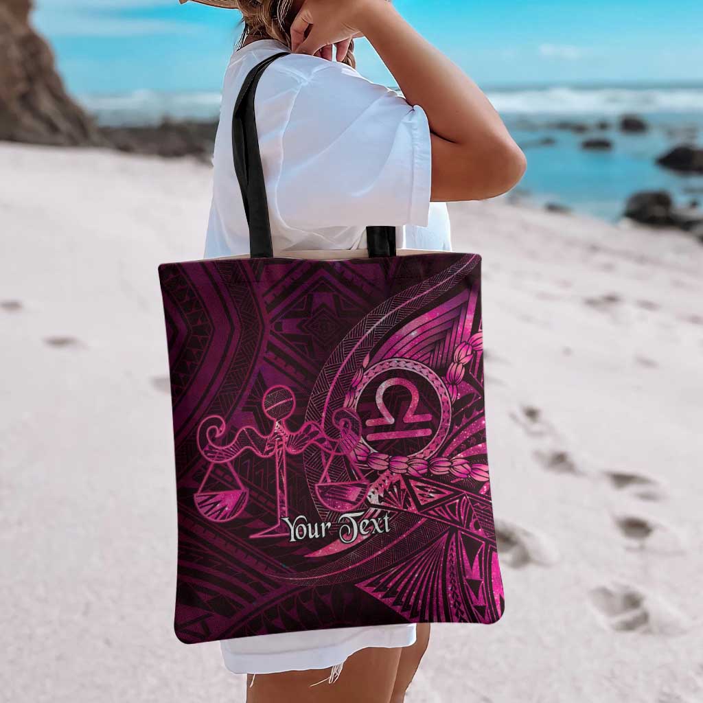 Personalised Polynesia Zodiac Libra Tote Bag Galaxy Polynesian Pattern Chest Tattoo Style
