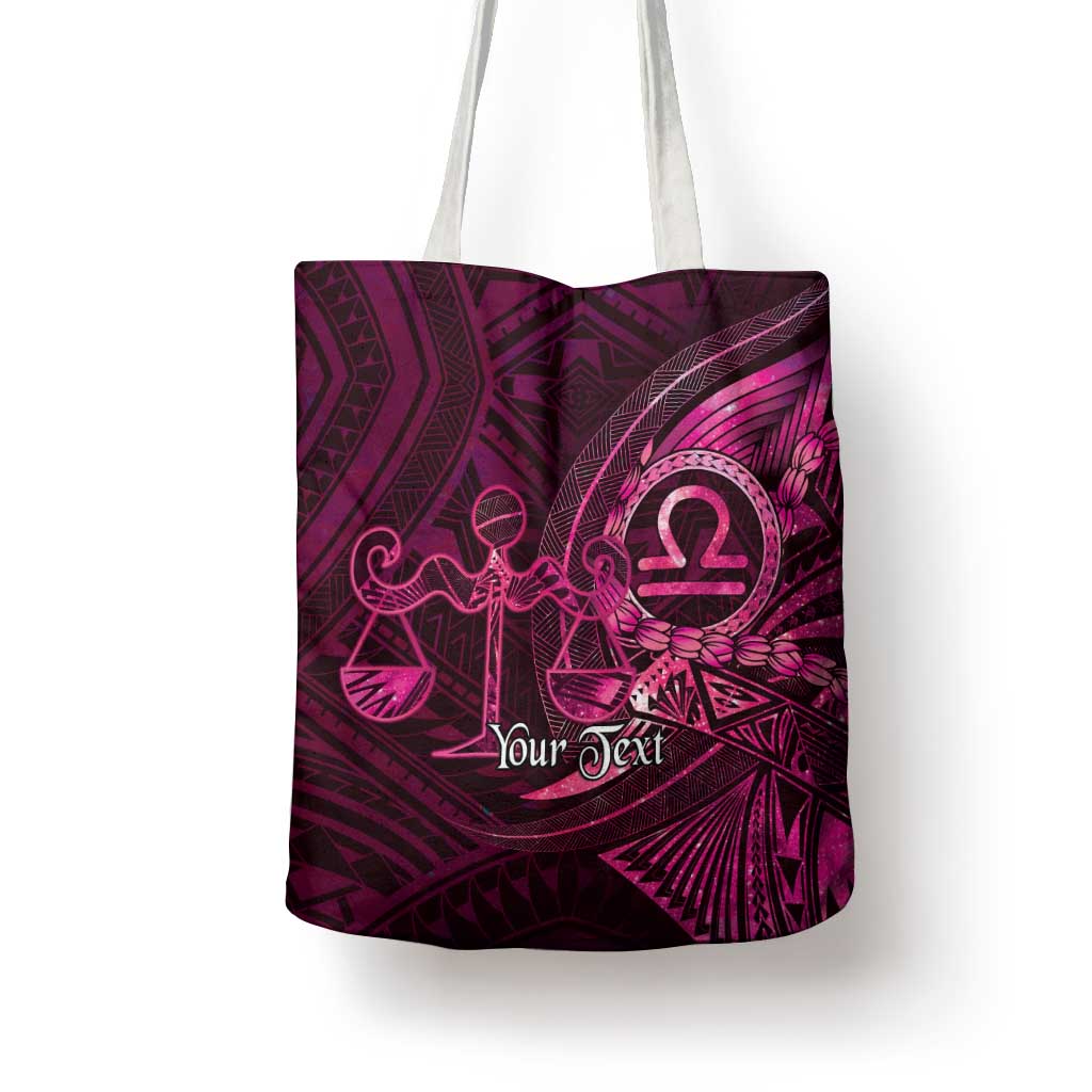 Personalised Polynesia Zodiac Libra Tote Bag Galaxy Polynesian Pattern Chest Tattoo Style