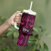 Personalised Polynesia Zodiac Libra Tumbler With Handle Galaxy Polynesian Pattern Chest Tattoo Style LT14 - Polynesian Pride